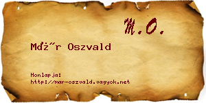 Már Oszvald névjegykártya